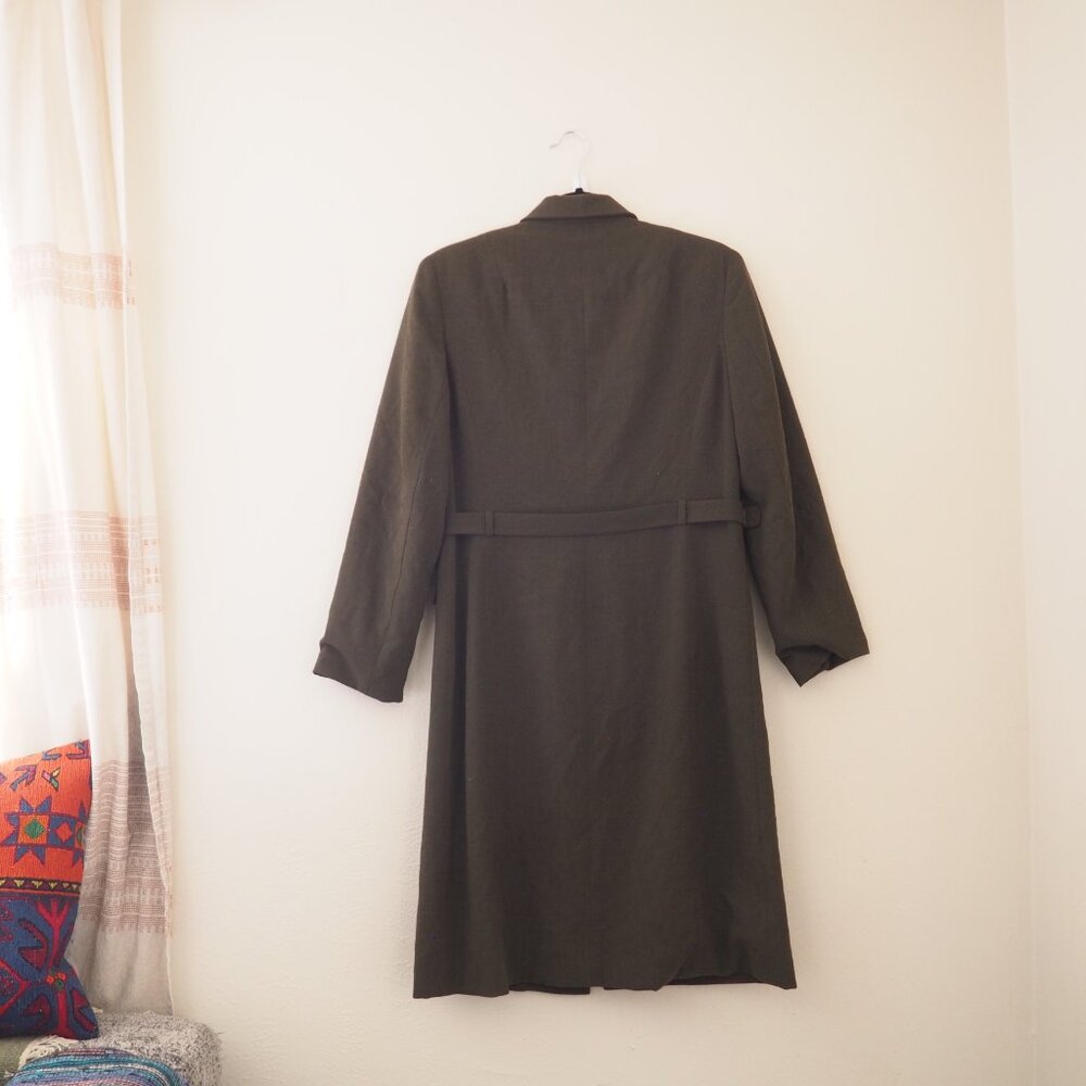 !! Vintage Ann Taylor Long Green Jacket sz 8 - Picture 5 of 7